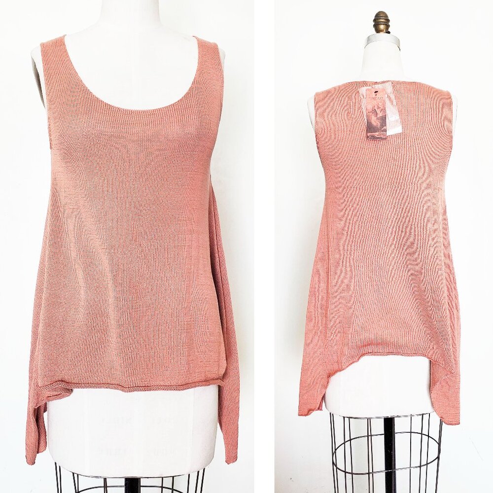 Peruvian Connection Womens Knit Tank Top Ballet Layton Tank Handkerchief Hem NWT